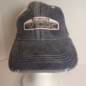CrossFit Vox Snapback Mesh Trucker‎ Hat Cap Distressed Grey Jean w/White